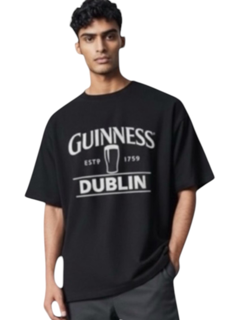 Guinness Dublin Graphic Tee Men’s Large Black Logo Shirt NWOT
